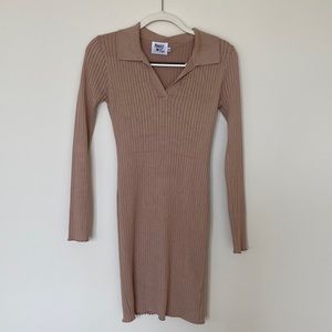 Princess Polly long-sleeved, ribbed bodycon dress